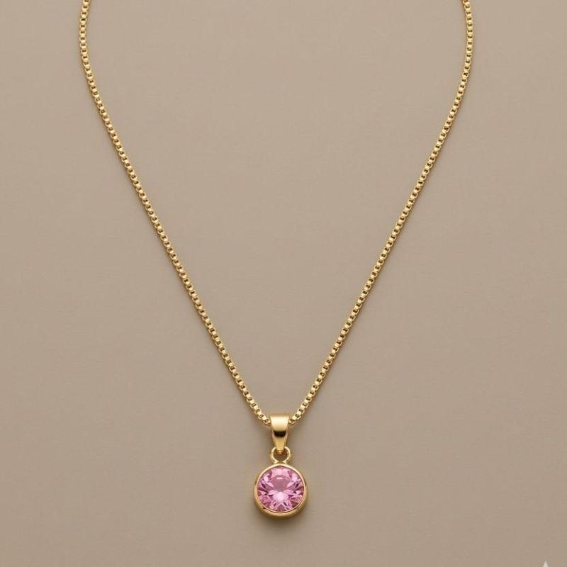 Colar Ponto de Luz Rosa