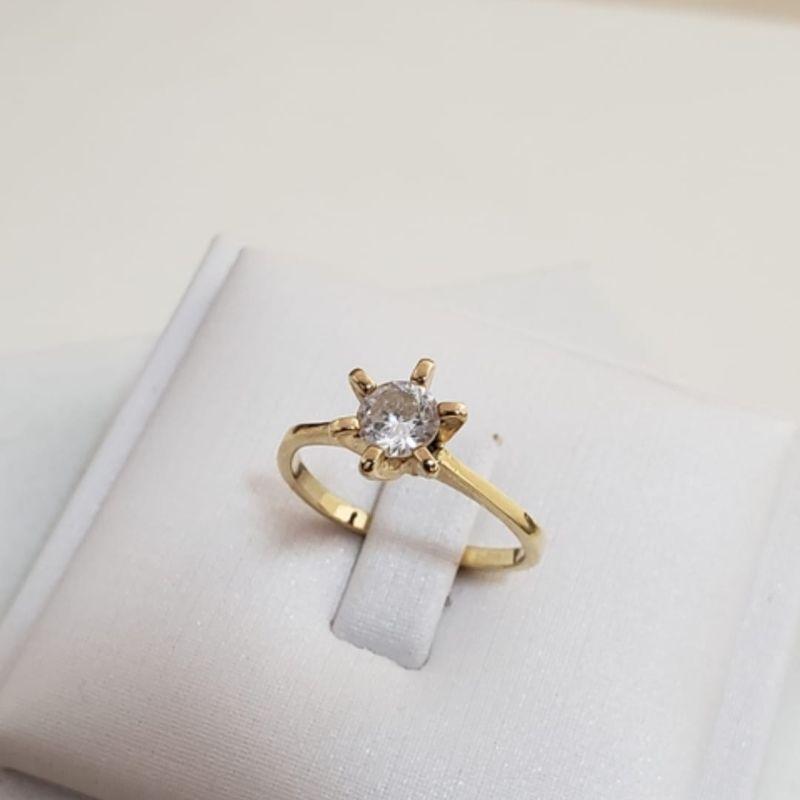 Anel Solitário Cristal