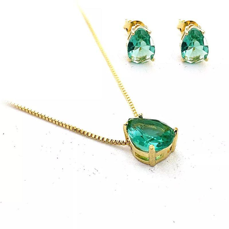 Conjunto Gota Verde Esmeralda