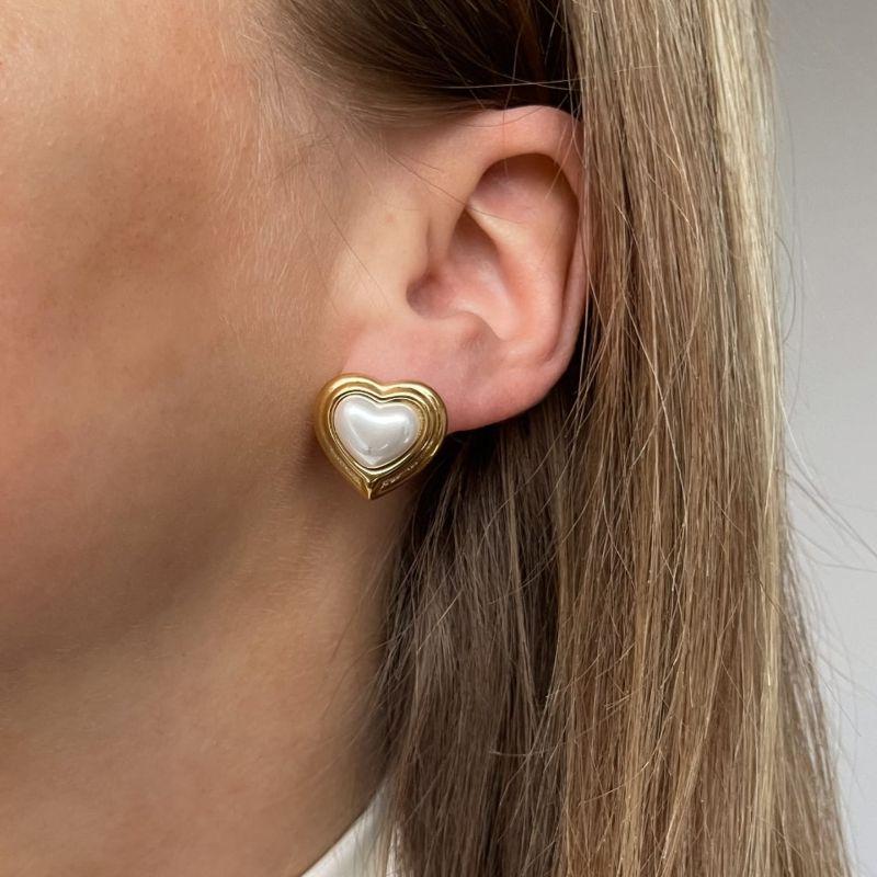 Brinco Coração Pérola