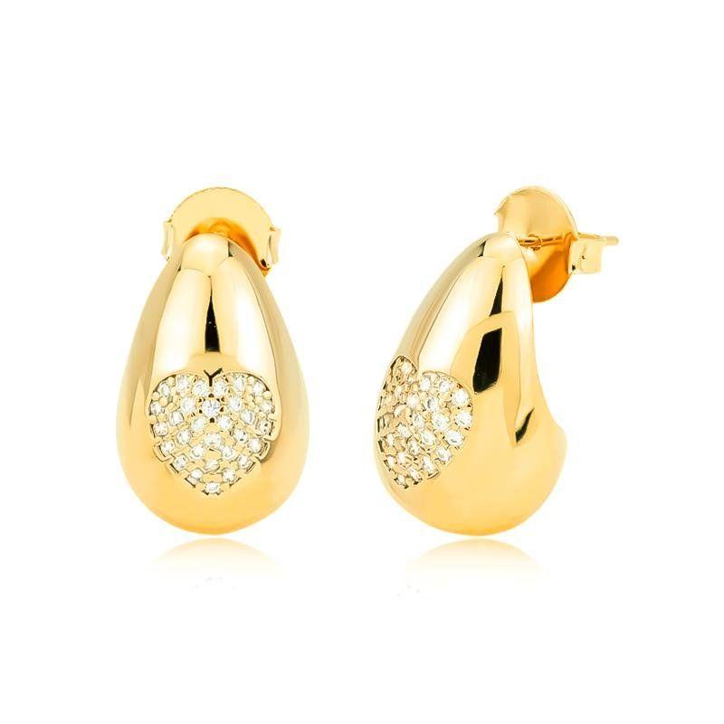 Brinco Gota Amor Ouro